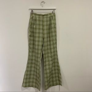 Retro Green Plaid Pants